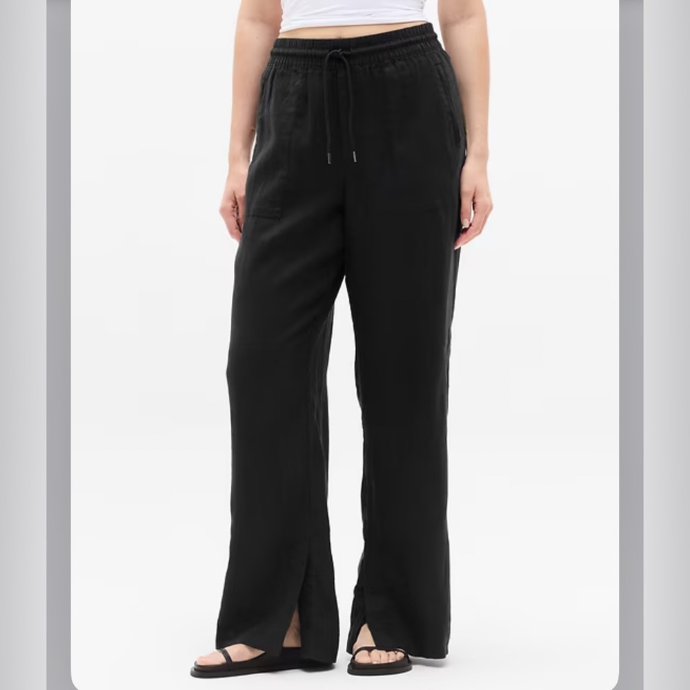 Athleta Retreat Linen High Rise Wide Leg Pant SP